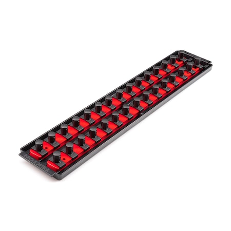 Tekton 1/2 Inch Drive 2-Rail Socket Organizer Set, Red (30-Tool) OST23130